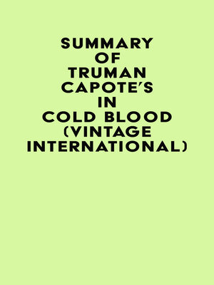 cover image of Summary of Truman Capote's In Cold Blood (Vintage International)